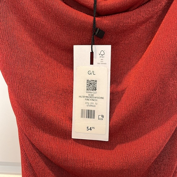 Dynamite burnt orange halter dress. Ruched sides. Large. New with tags. - Picture 6 of 6